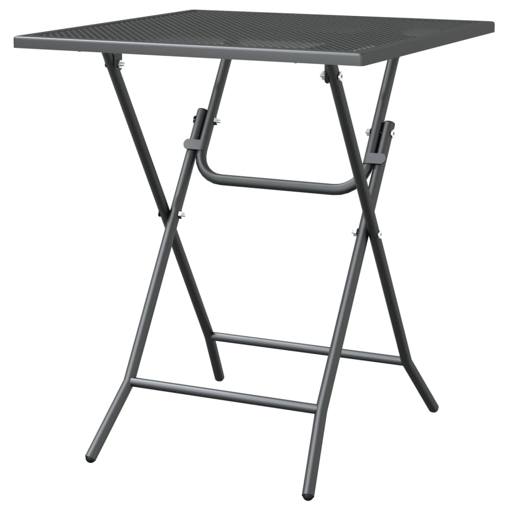 Masă de grădină antracit 60x60x72 cm plasă metalică expandată