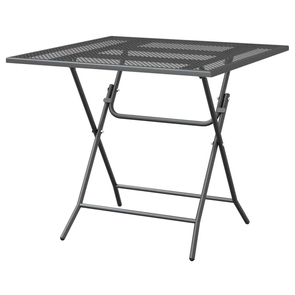 Masă de grădină antracit 80x80x72 cm plasă metalică expandată