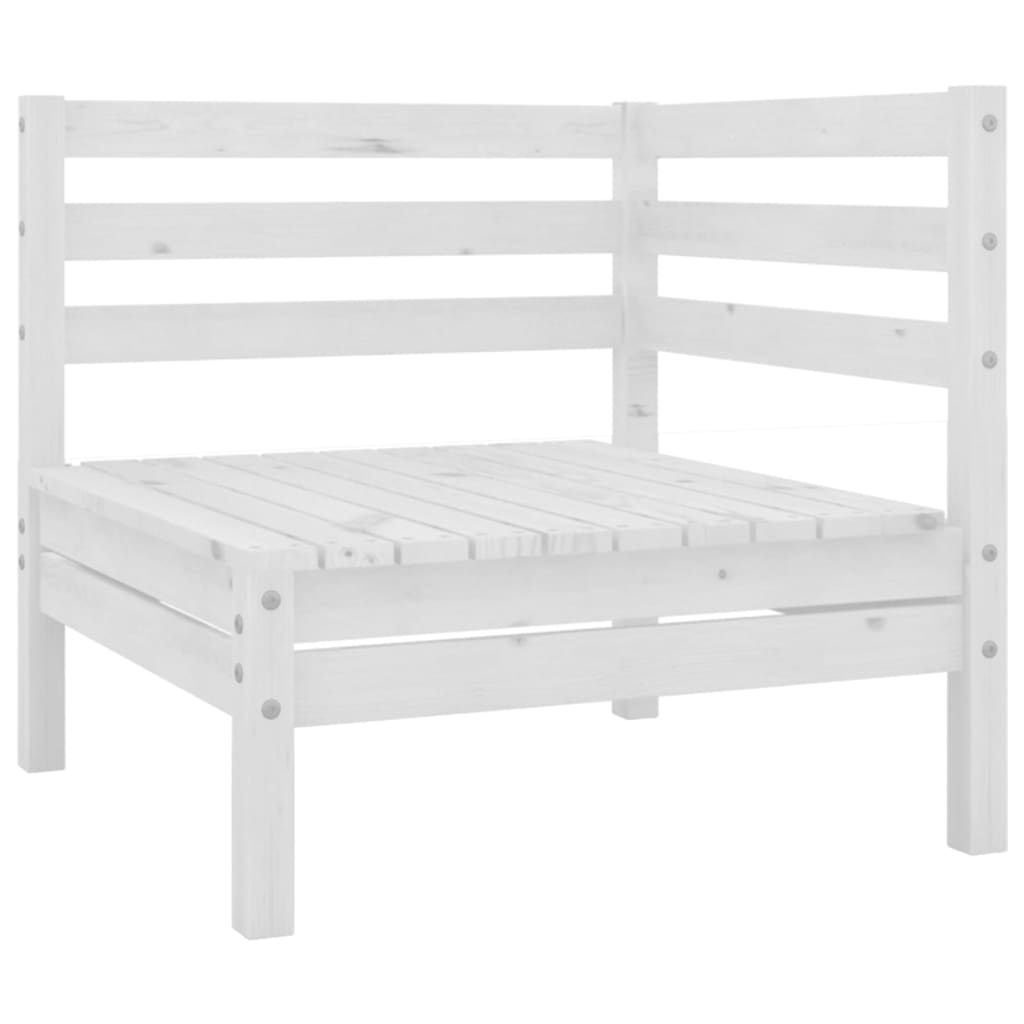 Set mobilier de grădină, 6 piese, alb, lemn masiv de pin Set mobilier de grădină, 6 piese, alb, lemn masiv de pin