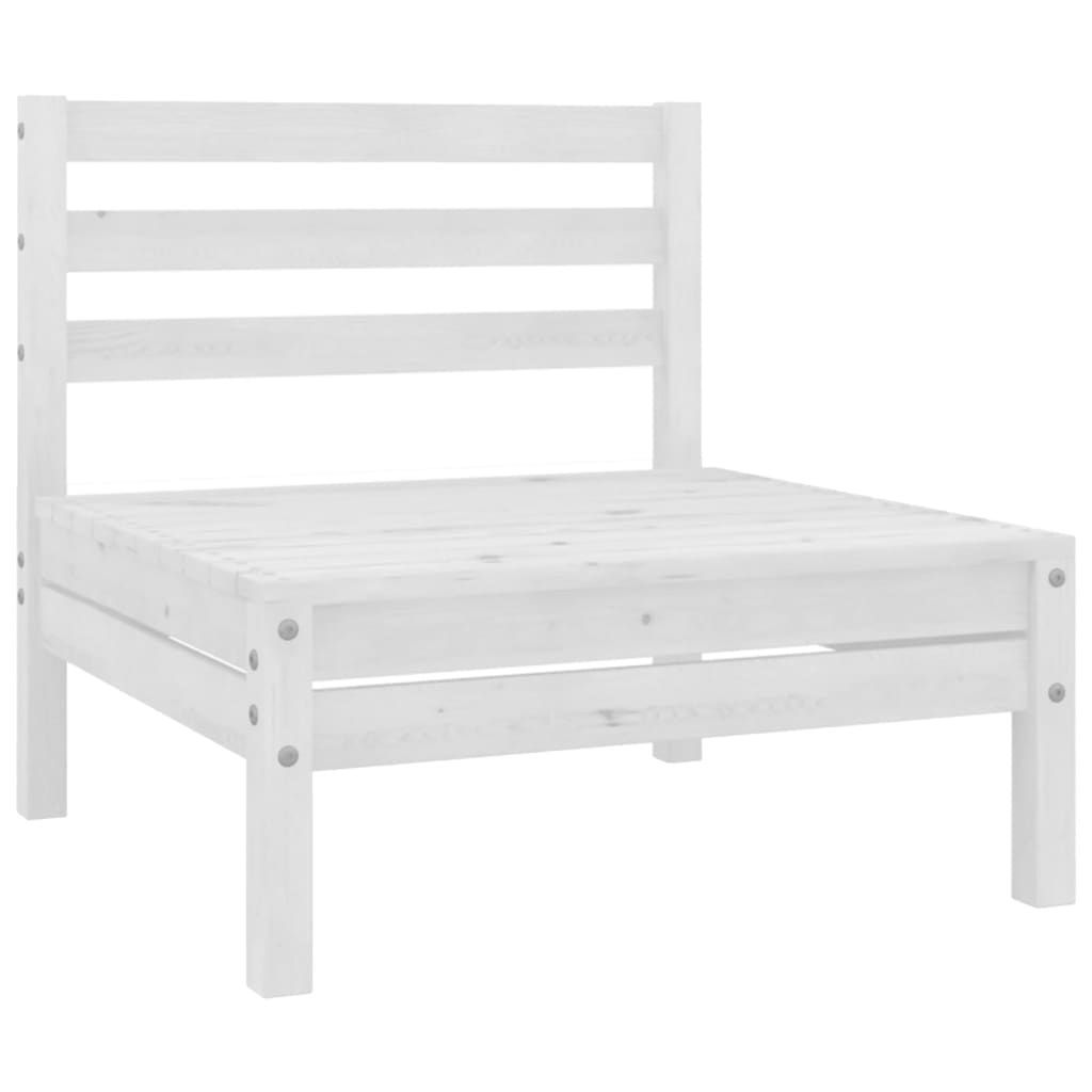 Set mobilier de grădină, 6 piese, alb, lemn masiv de pin Set mobilier de grădină, 6 piese, alb, lemn masiv de pin
