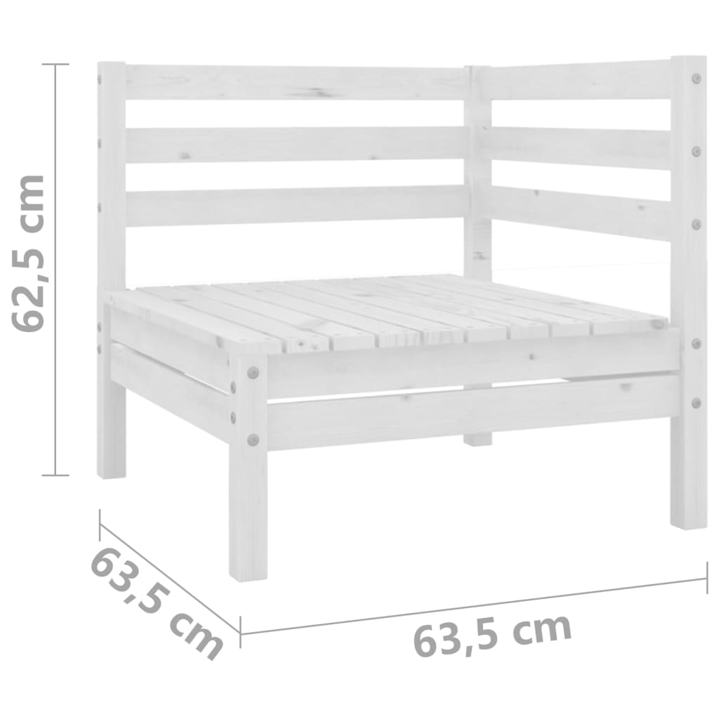 Set mobilier de grădină, 6 piese, alb, lemn masiv de pin Set mobilier de grădină, 6 piese, alb, lemn masiv de pin