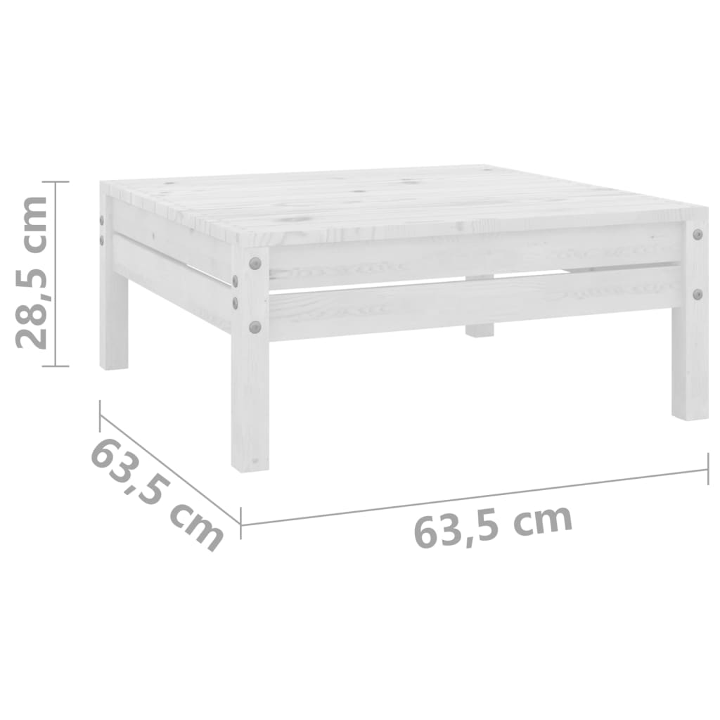 Set mobilier de grădină, 6 piese, alb, lemn masiv de pin Set mobilier de grădină, 6 piese, alb, lemn masiv de pin
