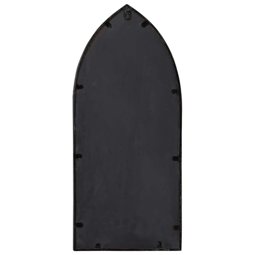 Oglindă de grădină, negru, 70x30 cm, fier, uz exterior