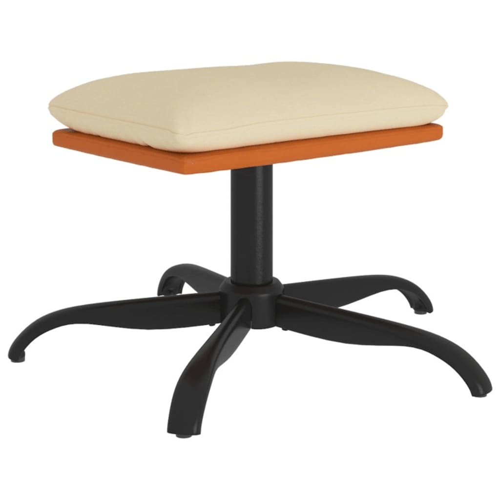 Taburet, crem, 60x60x36 cm, textil și piele ecologică