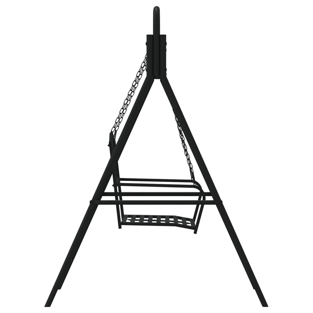 Bancă balansoar, negru, 124 cm, oțel Bancă balansoar, negru, 124 cm, oțel