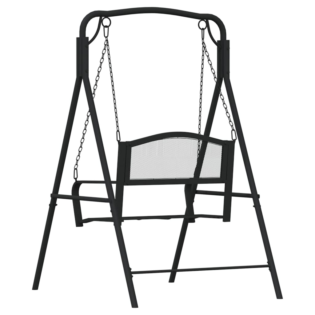 Bancă balansoar, negru, 124 cm, oțel Bancă balansoar, negru, 124 cm, oțel