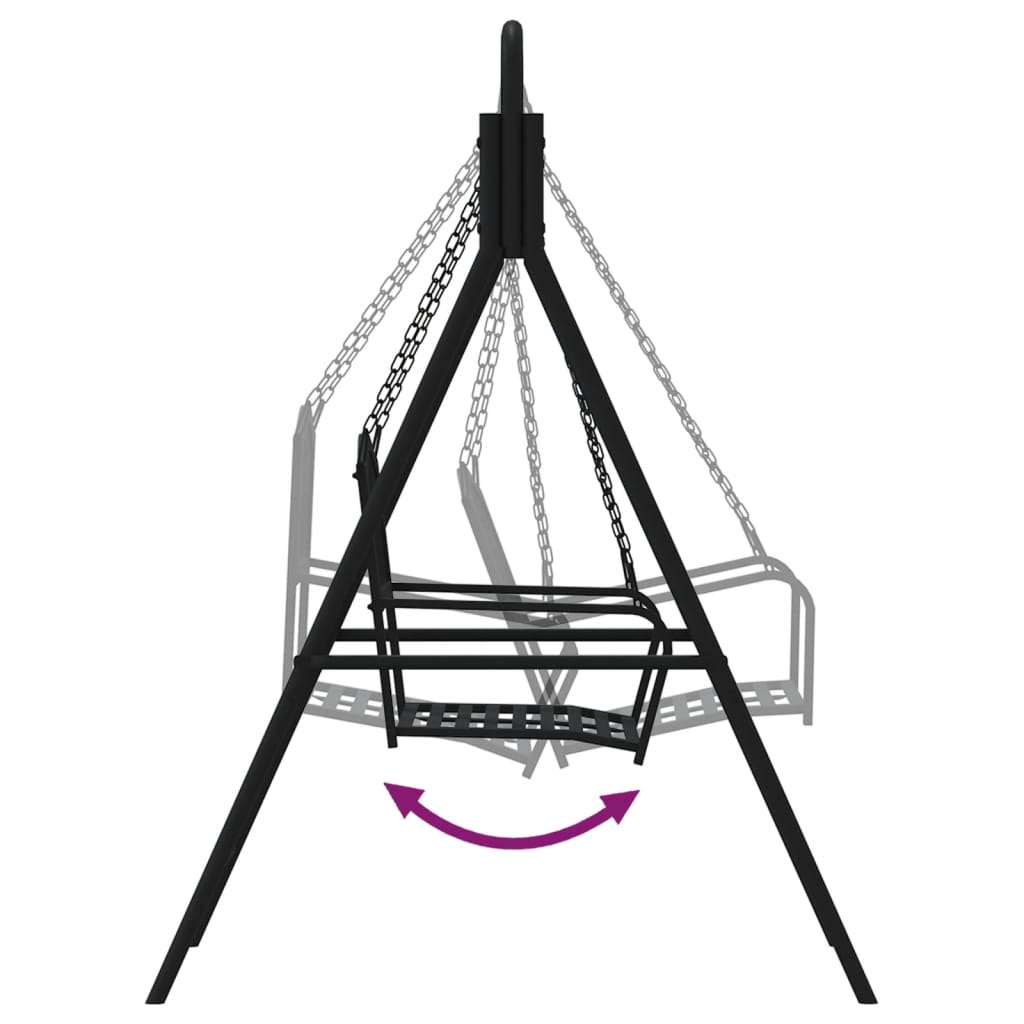 Bancă balansoar, negru, 124 cm, oțel Bancă balansoar, negru, 124 cm, oțel
