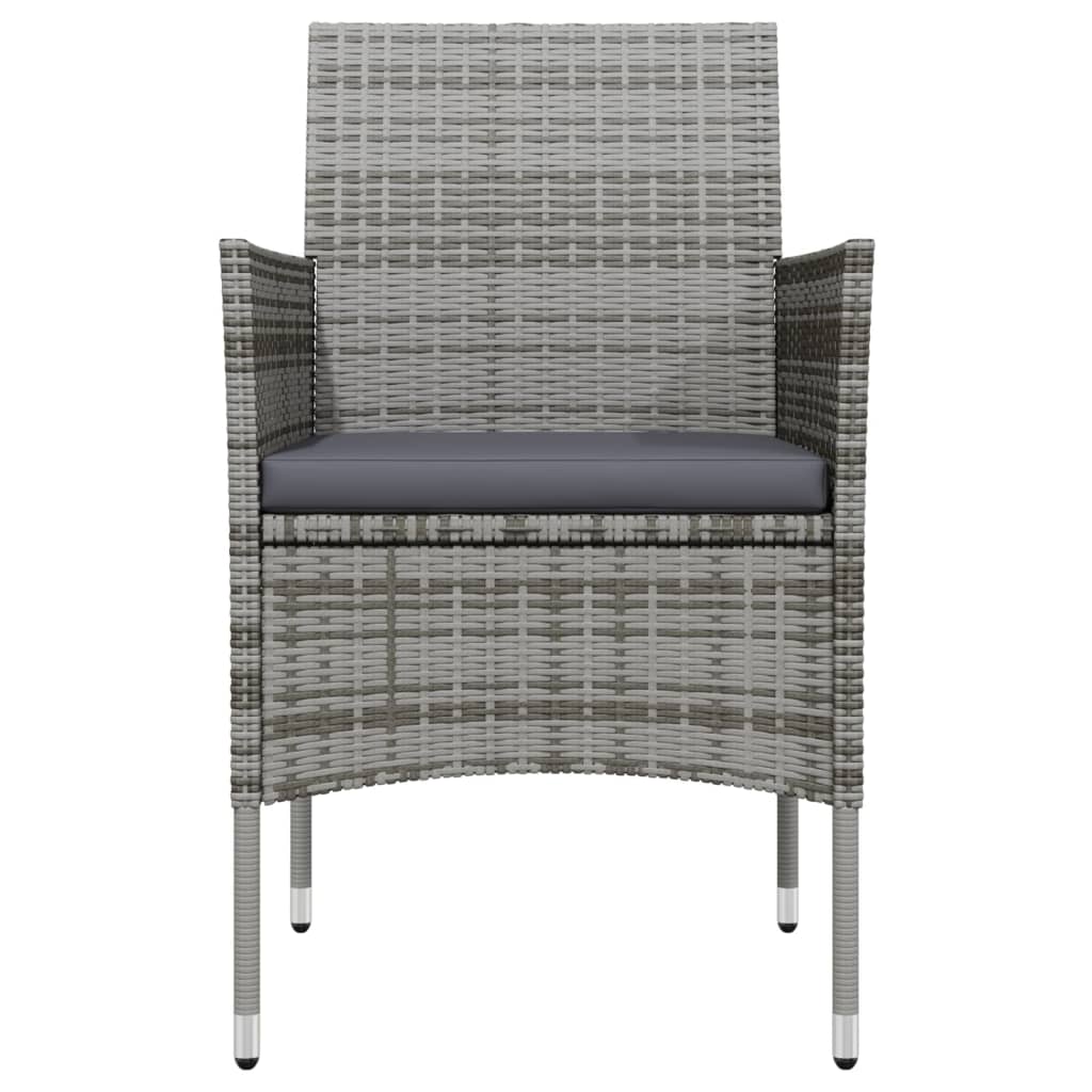 Set de servit masa pentru grădină, 5 piese, gri și negru