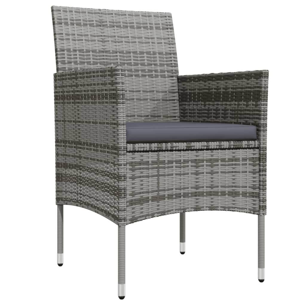 Set de servit masa pentru grădină, 7 piese, gri și negru