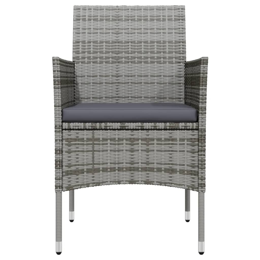 Set de servit masa pentru grădină, 7 piese, gri și negru