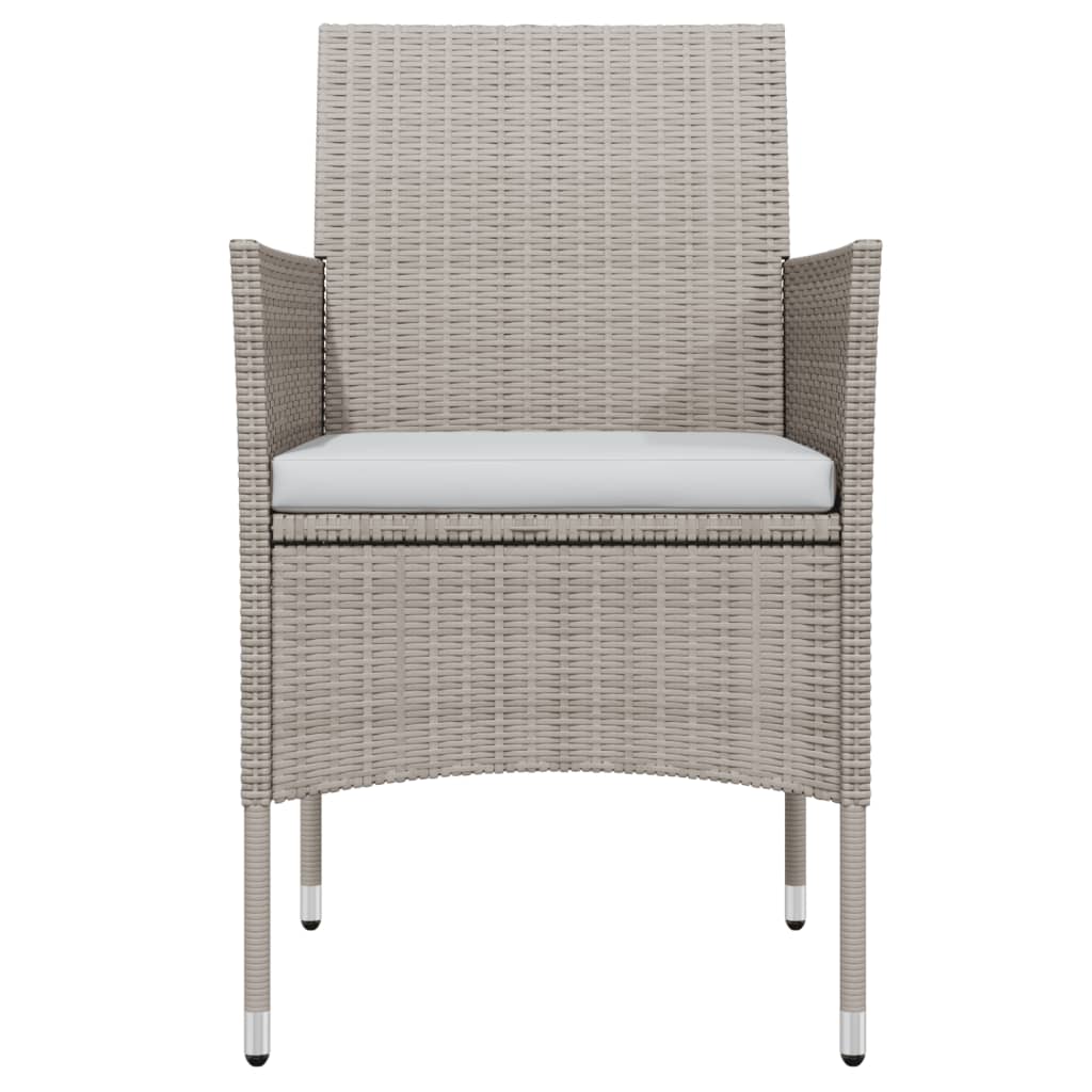 Set de masă pentru grădină, 5 piese, cu perne, bej și negru