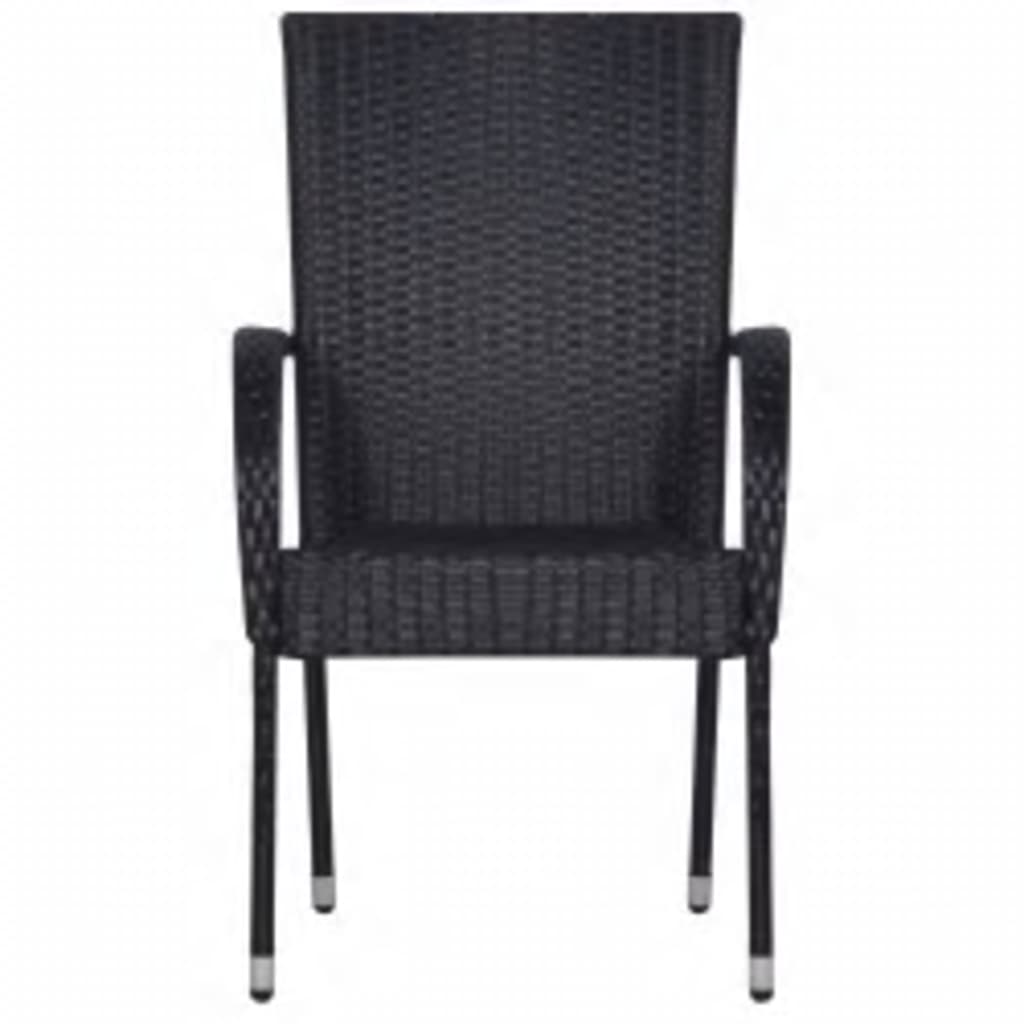 Set mobilier de grădină, 7 piese, negru
