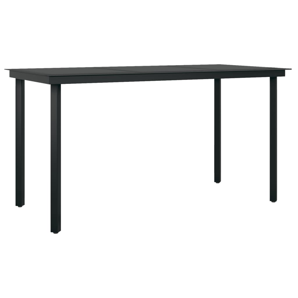 Set mobilier de grădină, 7 piese, negru