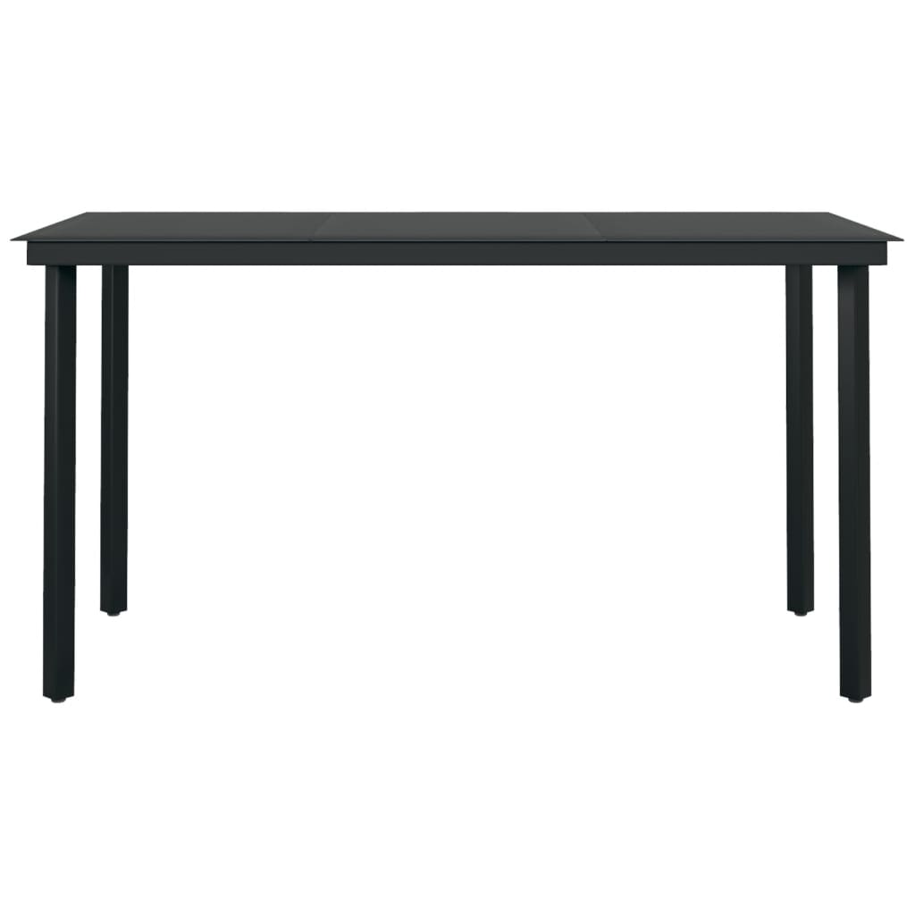 Set mobilier de grădină, 7 piese, negru