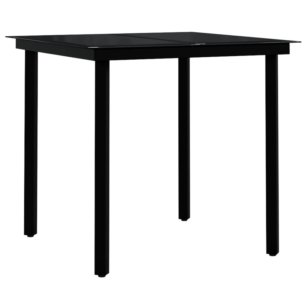 Set mobilier de grădină, 3 piese, maro și negru