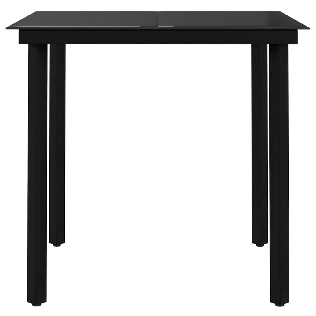 Set mobilier de grădină, 5 piese, gri și negru