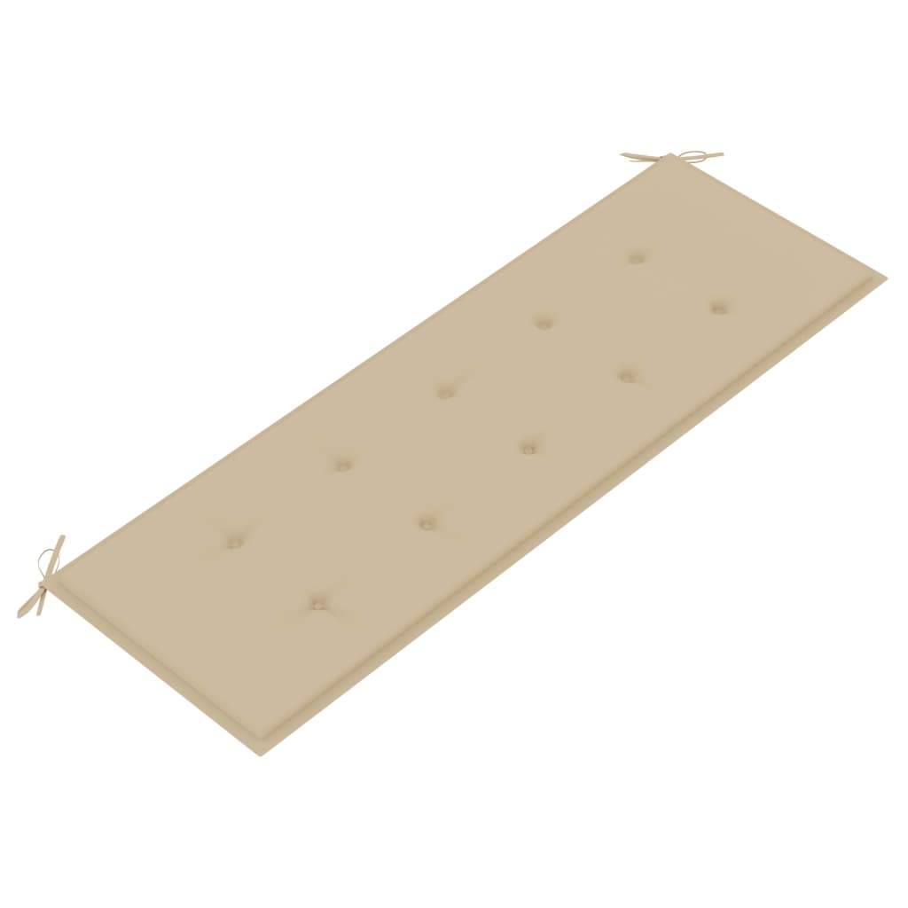 Bancă batavia cu pernă bej, 150 cm, lemn masiv de tec Bancă batavia cu pernă bej, 150 cm, lemn masiv de tec