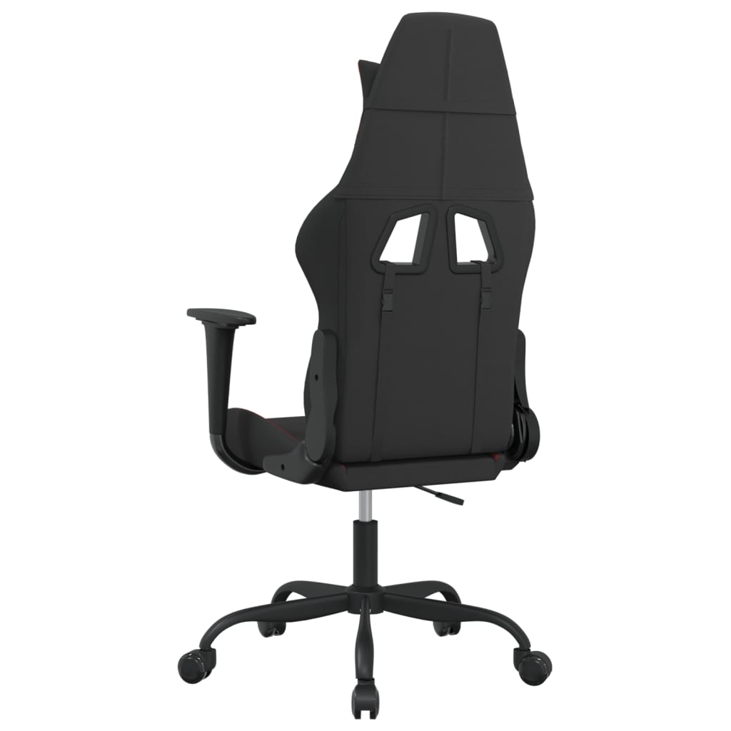 Scaun de gaming cu masaj, negru și roșu, material textil