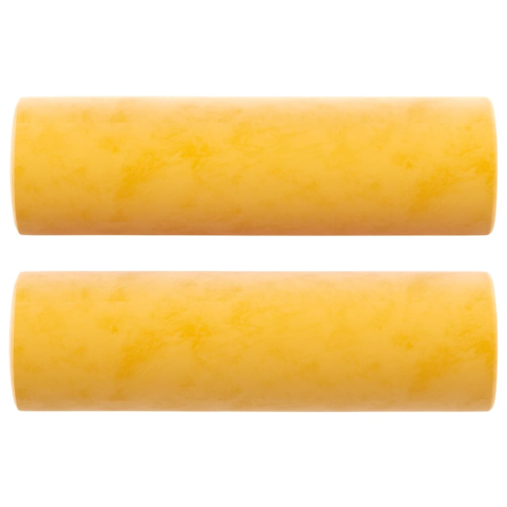 Perne decorative, 2 buc., galben, ø15x50 cm, catifea