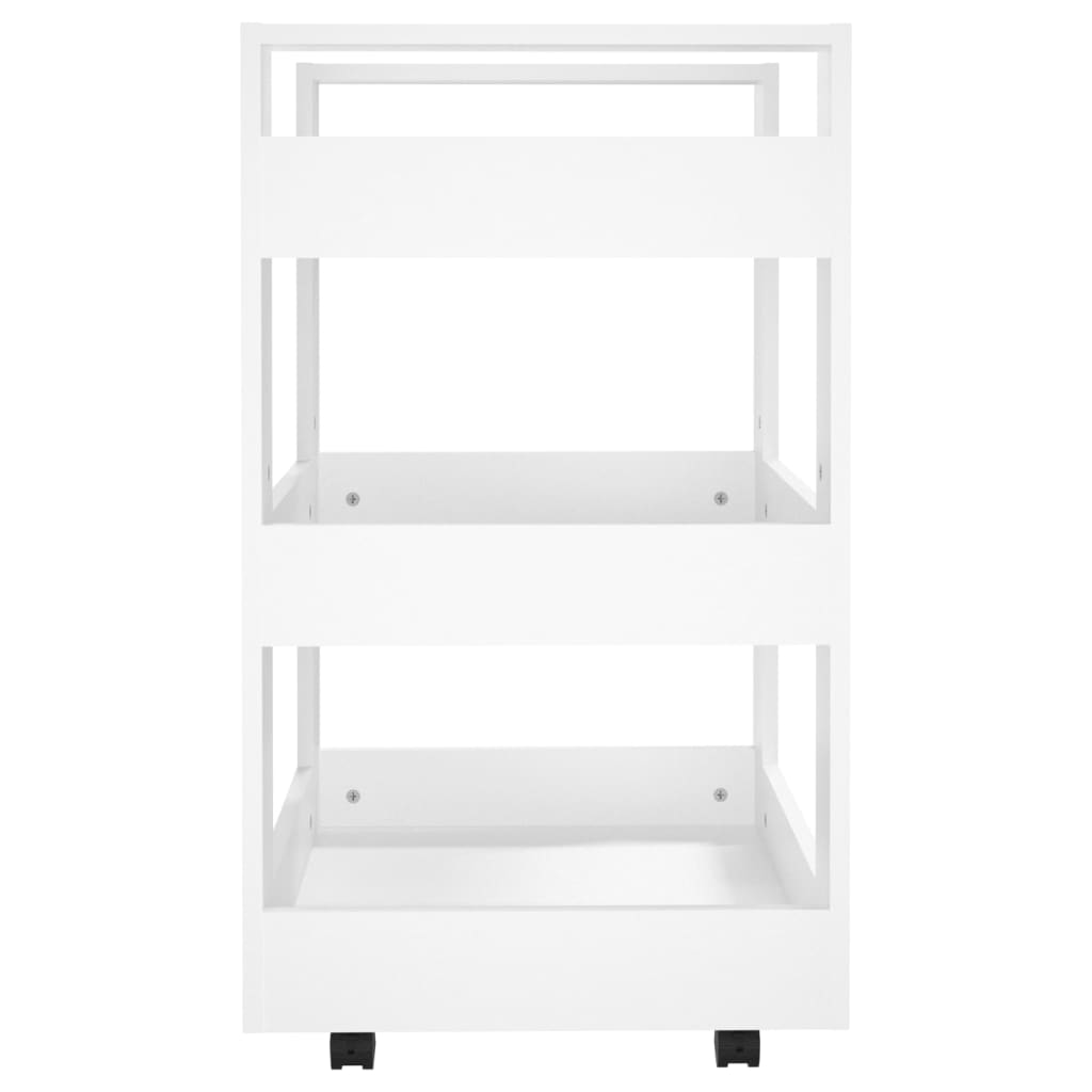 Cărucior de birou, alb, 60x45x80 cm, lemn prelucrat