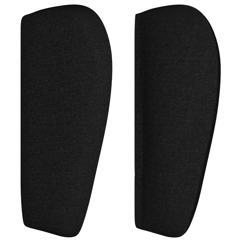 Tăblie de pat cu aripioare negru 83x23x78/88 cm material textil