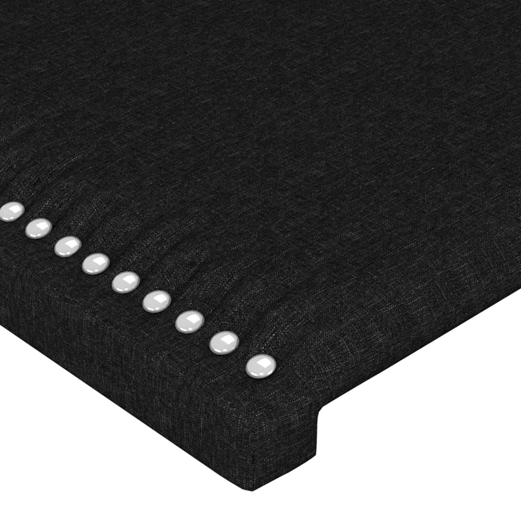 Tăblie de pat cu aripioare negru 83x23x78/88 cm material textil