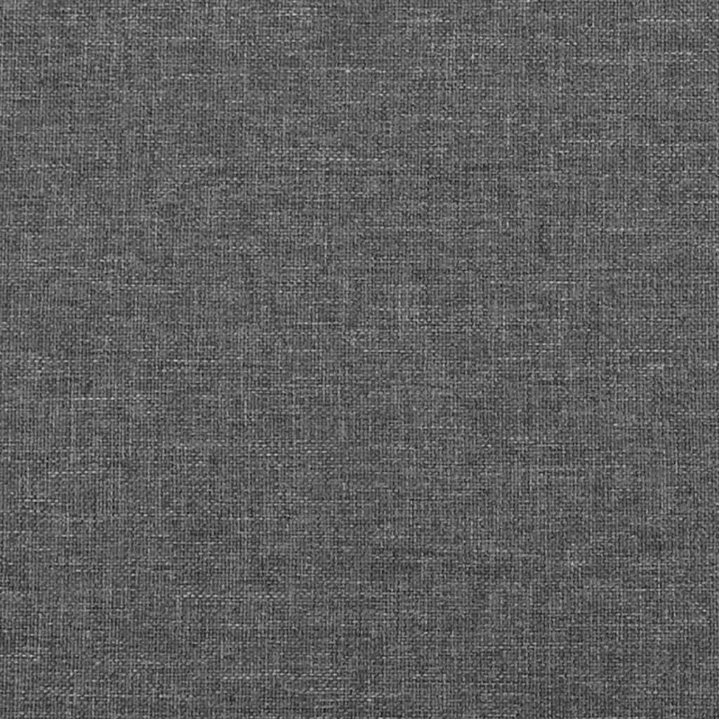 Tăblie de pat cu aripioare gri închis 203x23x78/88 cm textil