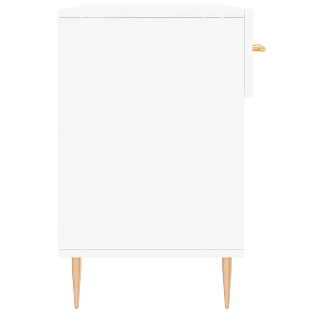 Bancă de pantofi, alb, 102x35x55 cm, lemn prelucrat