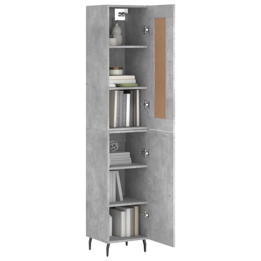Dulap înalt, gri beton, 34,5x34x180 cm, lemn prelucrat Dulap înalt, gri beton, 34,5x34x180 cm, lemn prelucrat