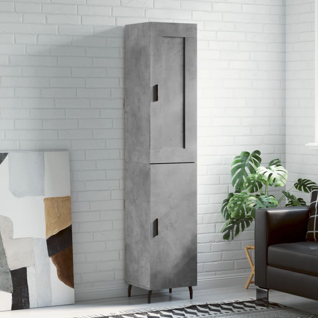 Dulap înalt, gri beton, 34,5x34x180 cm, lemn prelucrat Dulap înalt, gri beton, 34,5x34x180 cm, lemn prelucrat