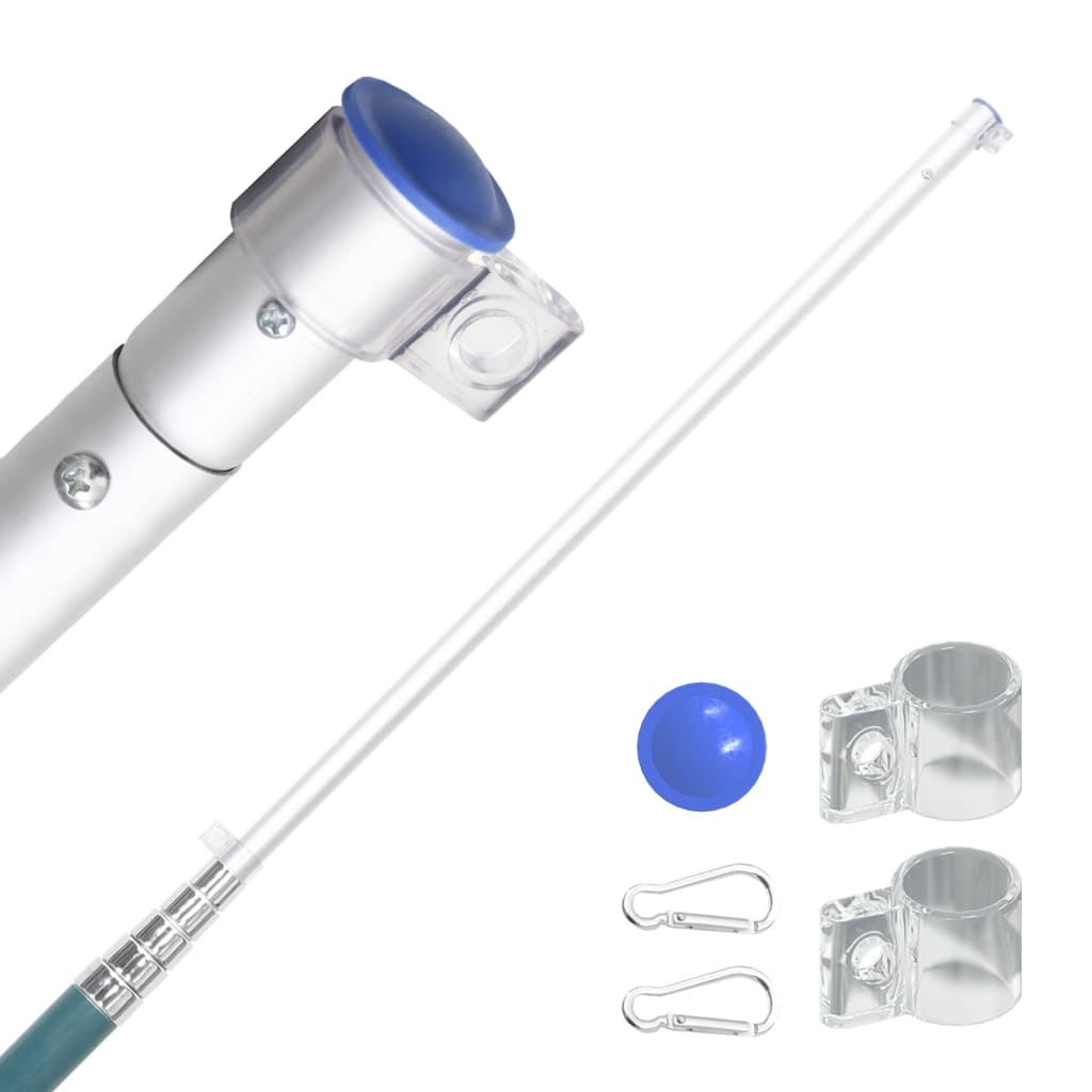 Steag italia și stâlp din aluminiu, 5,5 m