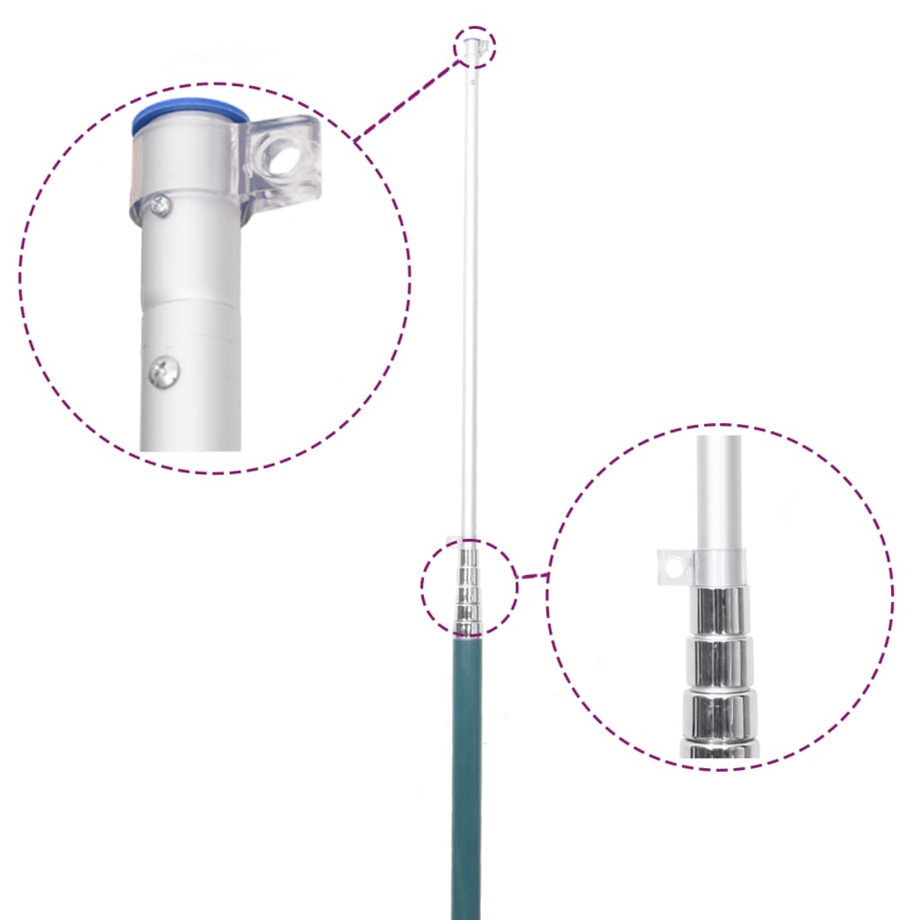 Steag italia și stâlp din aluminiu, 5,5 m