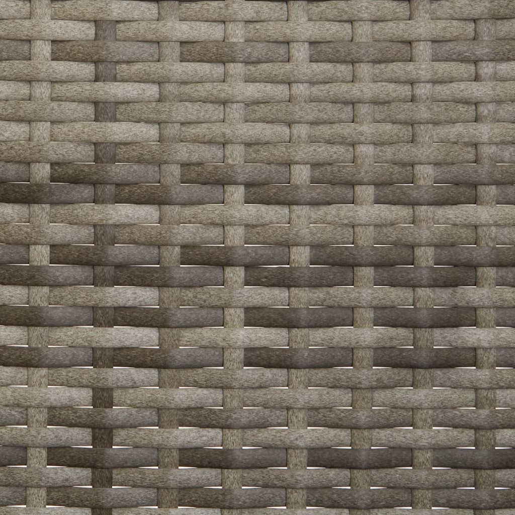 Bancă de grădină cu 3 locuri, cu perne, gri, poliratan