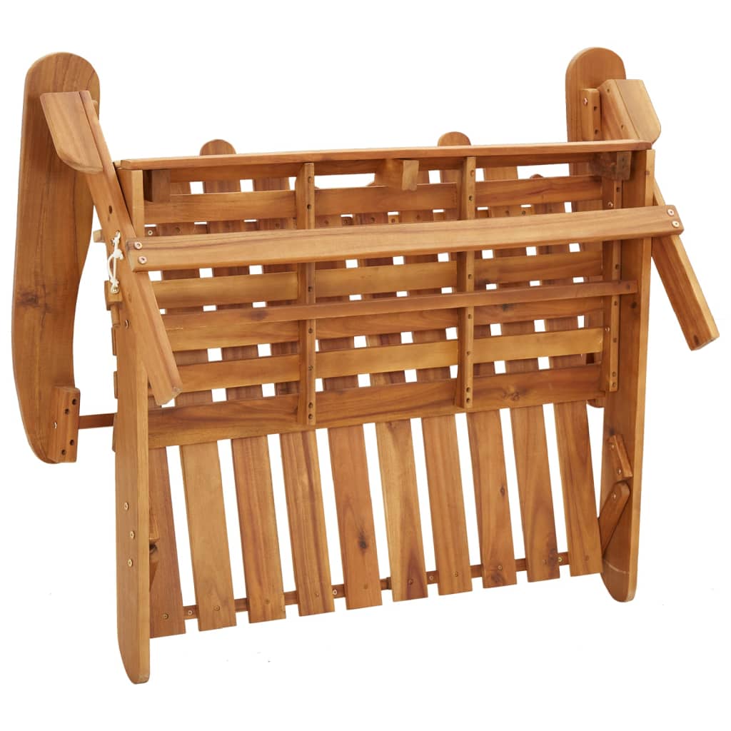 Bancă de grădină adirondack cu perne 126 cm, lemn masiv acacia