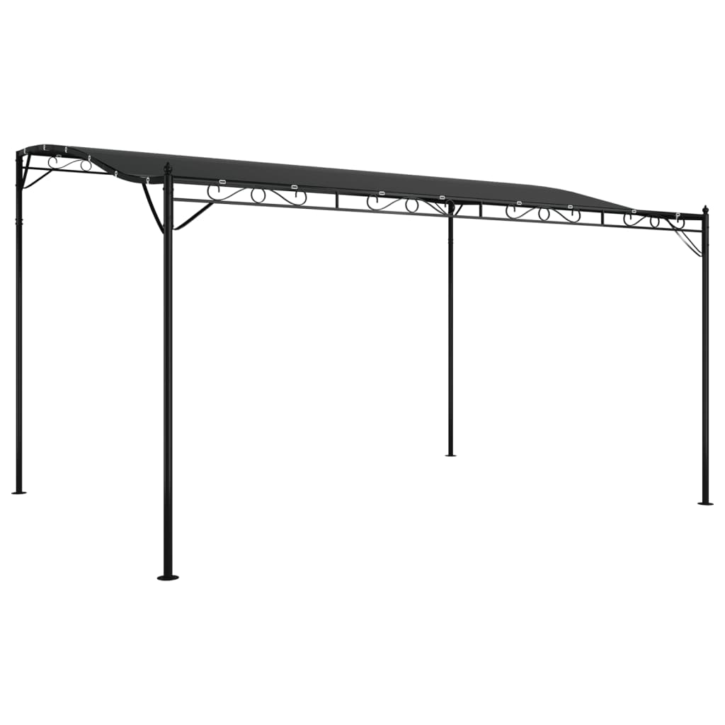 Copertină, antracit, 4x3 m, 180 g/m², material textil și oțel Copertină, antracit, 4x3 m, 180 g/m², material textil și oțel