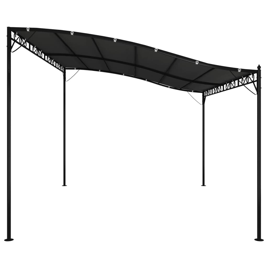 Copertină, antracit, 4x3 m, 180 g/m², material textil și oțel Copertină, antracit, 4x3 m, 180 g/m², material textil și oțel