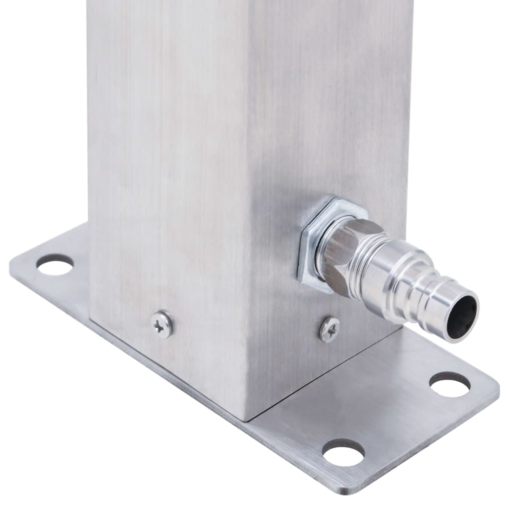 Coloană de apă de grădină, 100 cm, oțel inoxidabil, pătrat