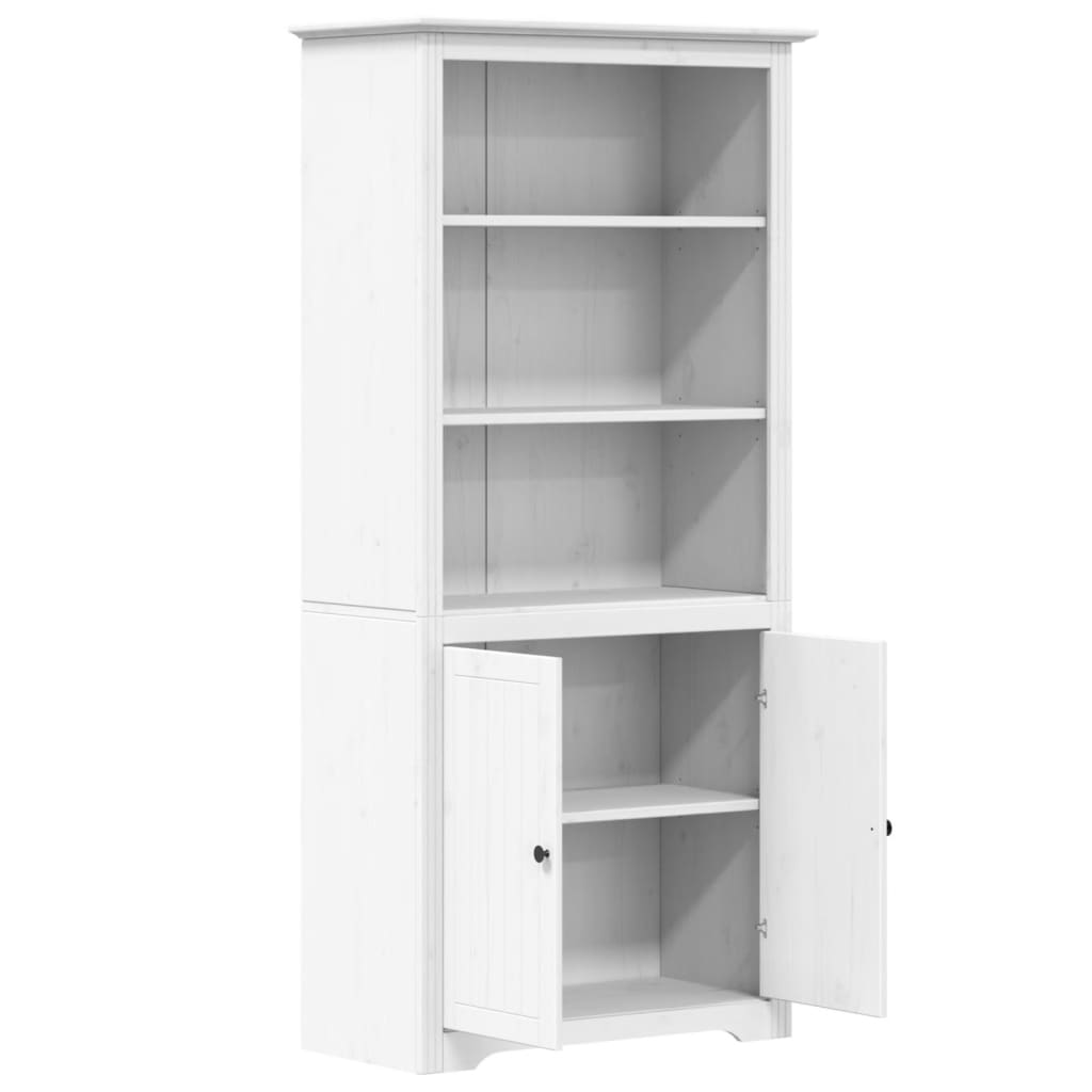 Bibliotecă "bodo", alb, 82x40x173 cm, lemn masiv de pin
