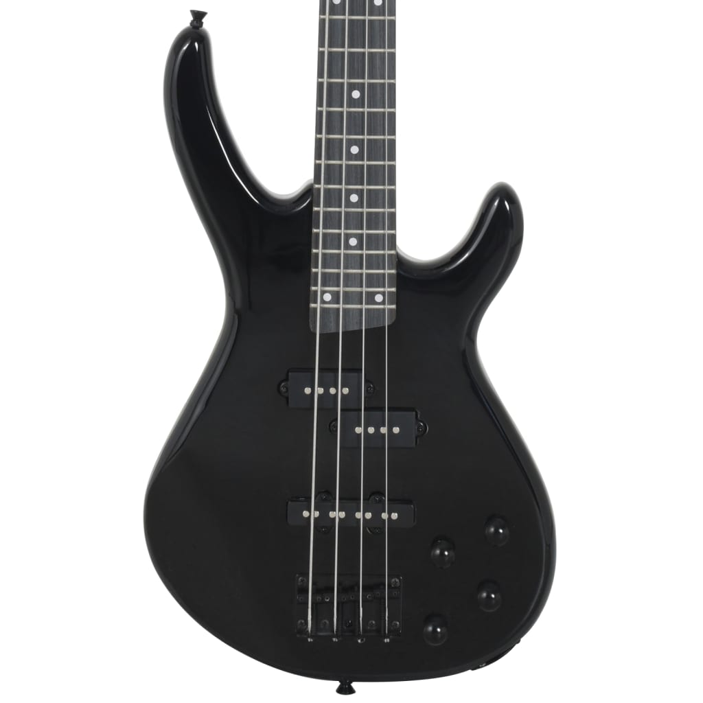 Chitara bass electrică începători, cu husă, negru, 4/4 46"