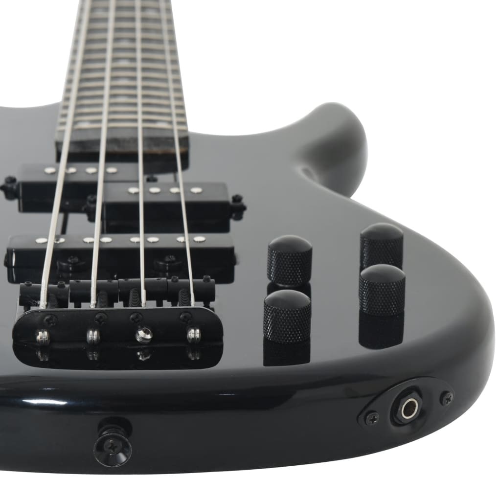 Chitara bass electrică începători, cu husă, negru, 4/4 46"