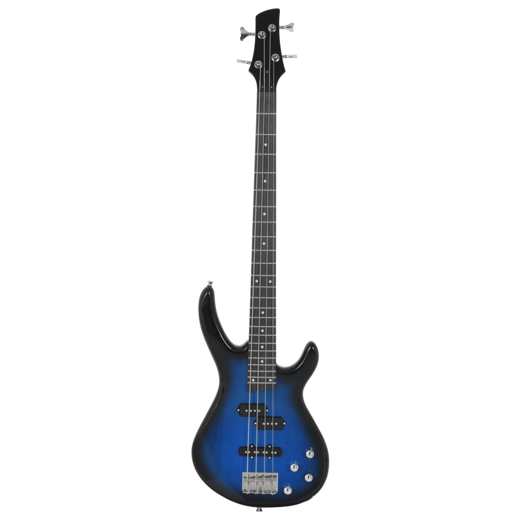 Chitara bass electrică începători, husă, albastru/negru 4/4 46"