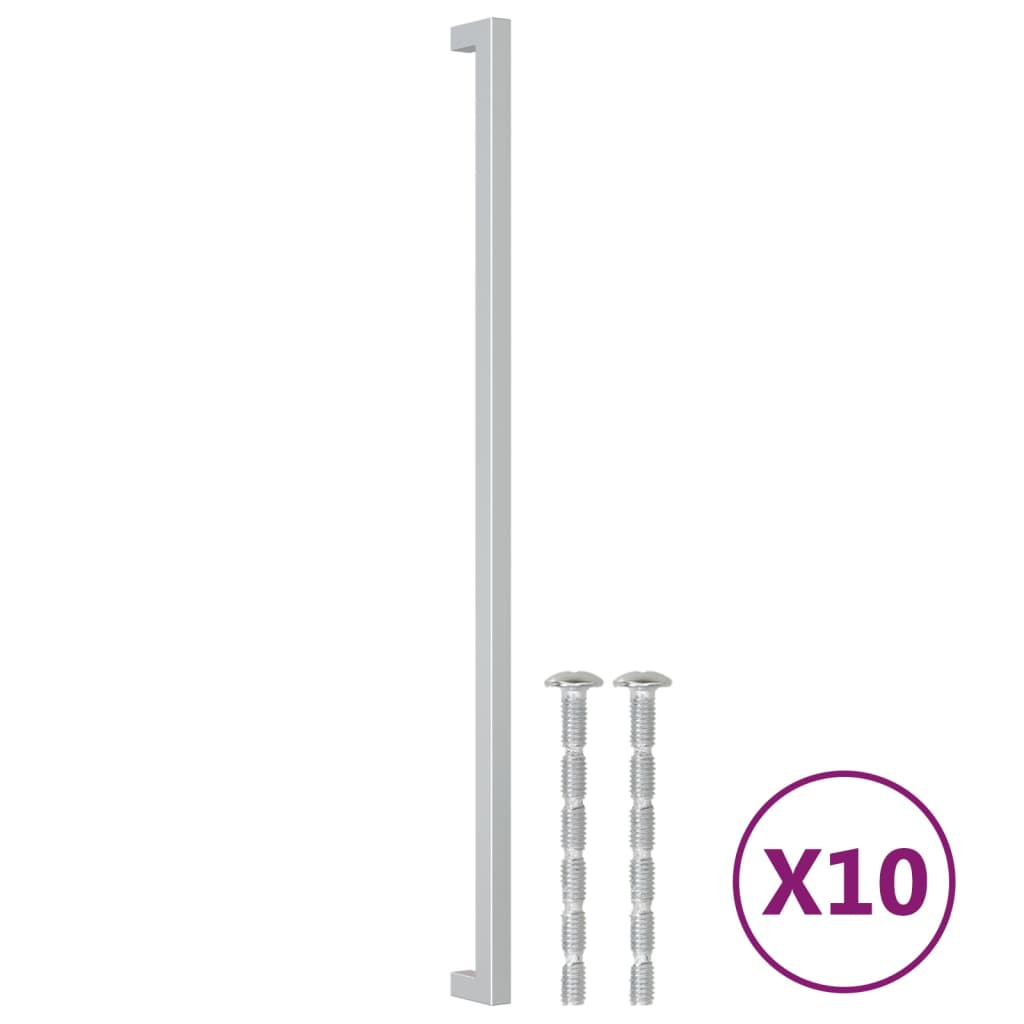 Mânere de dulap, 10 buc., argintiu, 480 mm, oțel inoxidabil Mânere de dulap, 10 buc., argintiu, 480 mm, oțel inoxidabil