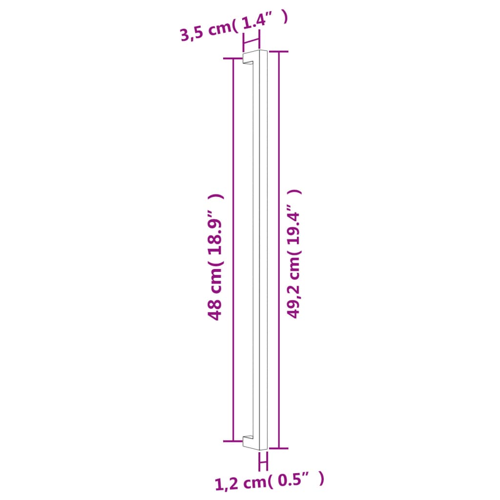 Mânere de dulap, 10 buc., argintiu, 480 mm, oțel inoxidabil Mânere de dulap, 10 buc., argintiu, 480 mm, oțel inoxidabil
