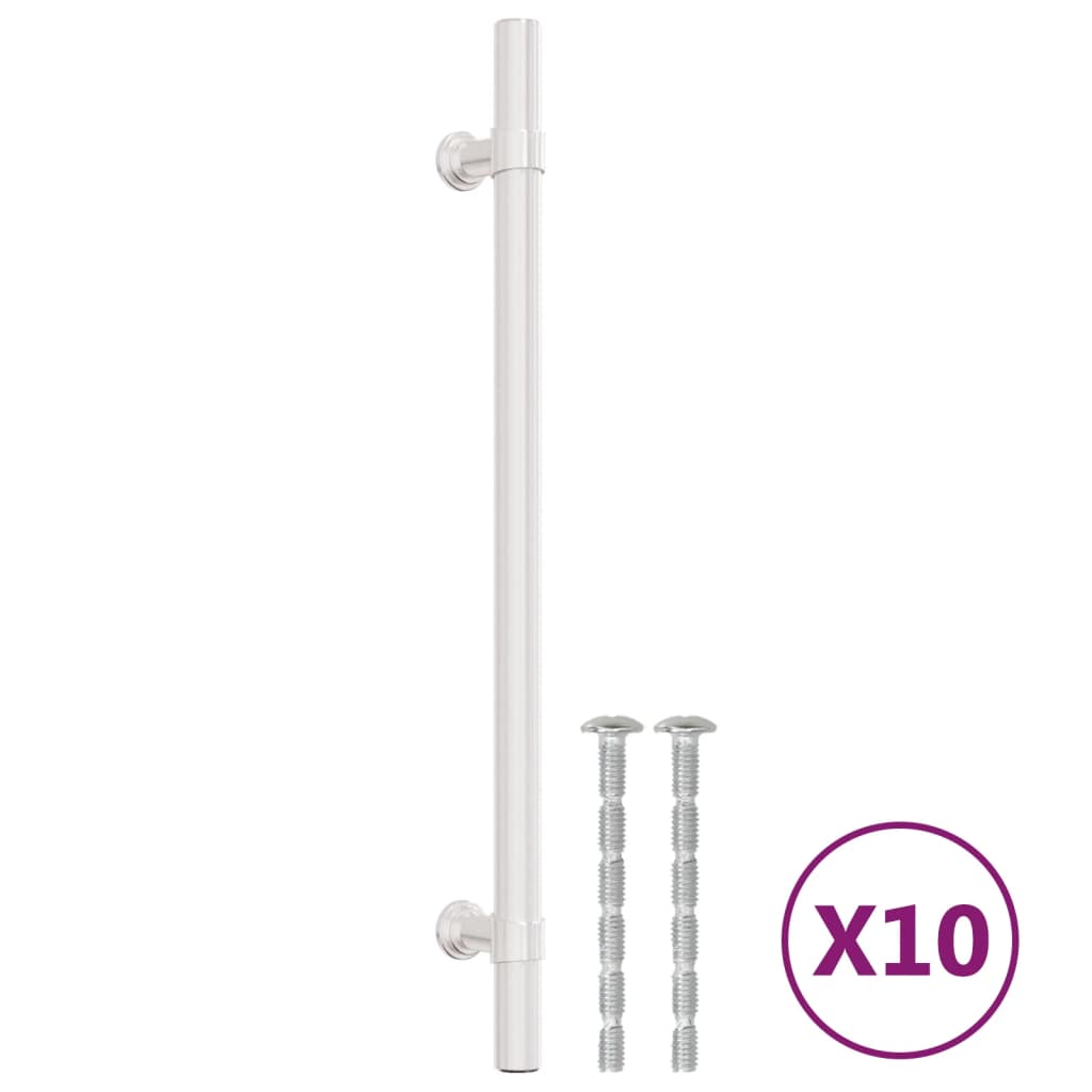 Mânere de dulap, 10 buc., argintiu, 192 mm, oțel inoxidabil Mânere de dulap, 10 buc., argintiu, 192 mm, oțel inoxidabil