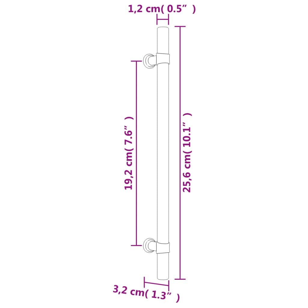 Mânere de dulap, 10 buc., argintiu, 192 mm, oțel inoxidabil Mânere de dulap, 10 buc., argintiu, 192 mm, oțel inoxidabil