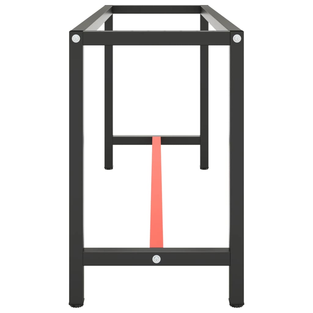 Cadru banc de lucru, negru mat/roșu mat, 170x50x79 cm, metal