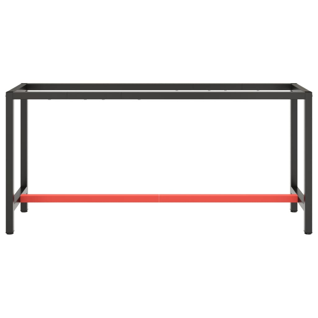 Cadru banc de lucru, negru mat/roșu mat, 170x50x79 cm, metal
